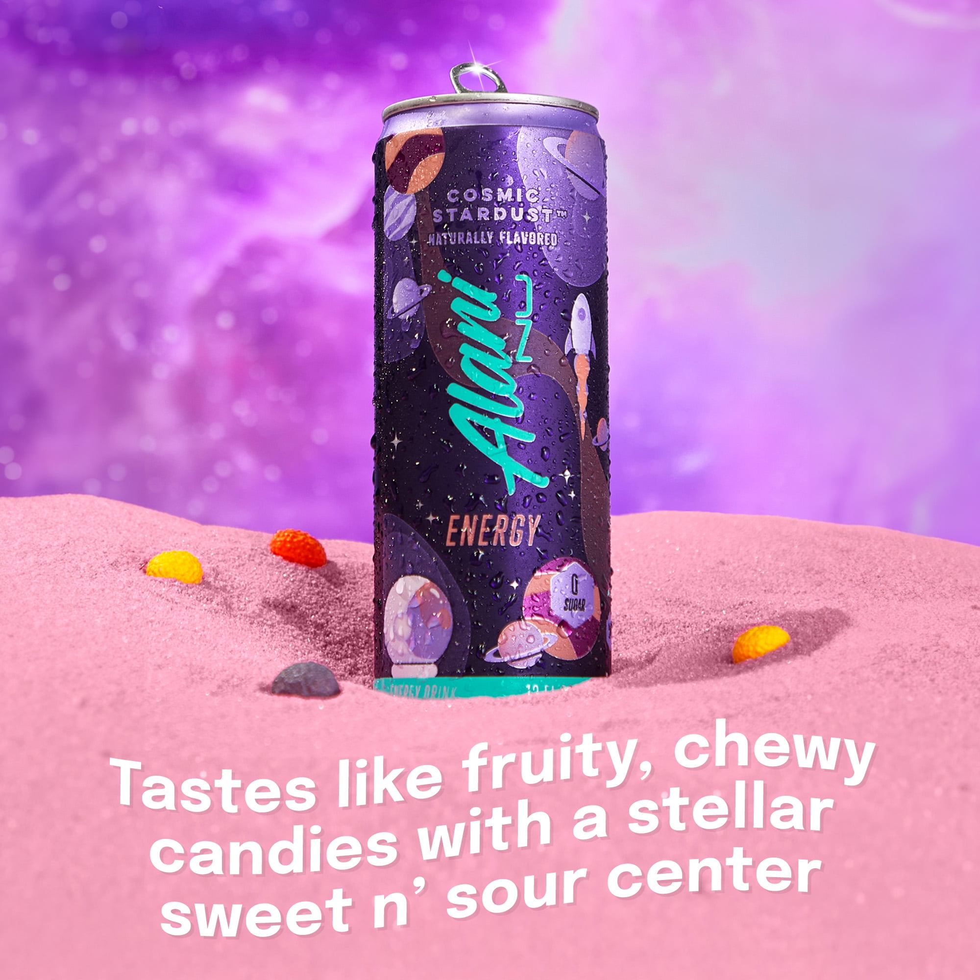 Alani Nu Sugar Free Energy Drink, Cosmic Stardust, 12 fl oz, 12 Pack, Cans, 200mg Caffeine