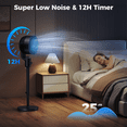 thumbnail image 5 of Fan for Bedroom,Quiet Pedestal Fan with Remote,120°+90° Omni-Directional Oscillating Fans,Height Adjustable Floor Air Circulator Fans,for Home Office, 5 of 9