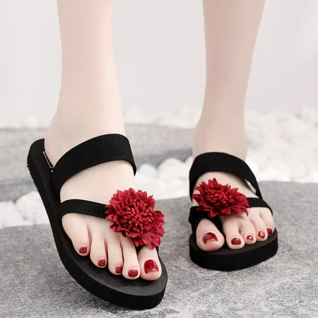 

Wodofoxo Promotion Women Flowers Beach Breathable Shoes Sandals Home Slipper Flip-Flops Flat Shoes