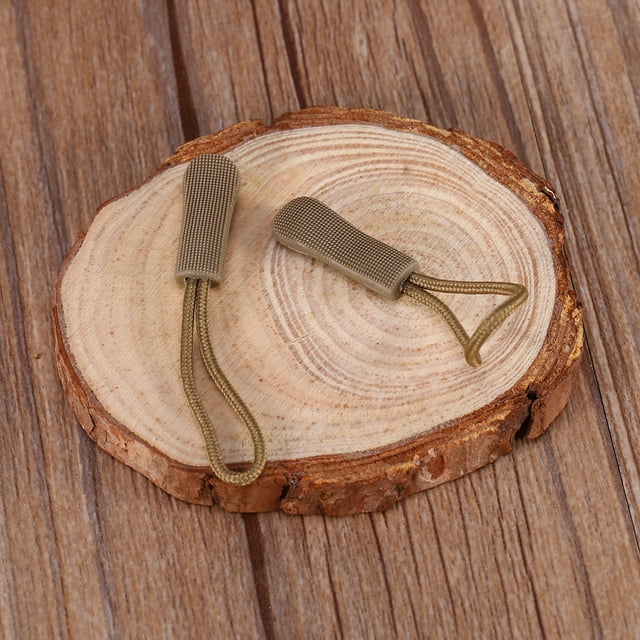 Edc Zipper Cord 10x Zipper Pulls Slider Cord Rope Puller Ends Lock Zip Clip Buckle For Bag EDC Khaki