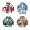 thumbnail image 6 of Herrnalise Kids Toddler Flannel Shirt Jacket Plaid Long Sleeve Lapel Button Down Shacket Baby Boys Girls Fall Shirt Coat Outwear, 6 of 8