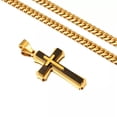 thumbnail image 3 of QQTDFG Crucifixion Cross Necklace For Men Women Stainless Steel Miami Chain Pendant Hot-Gold Black-20inch or 50cm, 3 of 5