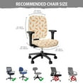 thumbnail image 6 of SCRAWLGOD Carrot Red Beige Stretchy Chair Covers for Office Desk Chairs Soft Breathable Rotating Chair Cover Washable Removable High Back Chair Slipcover, Set of 2, 6 of 7