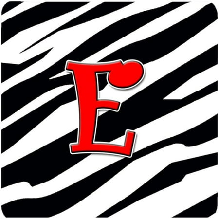 

Monogram - Zebra Red Foam Coasters Initial Letter E - Set 4 3.5 x 3.5 In.