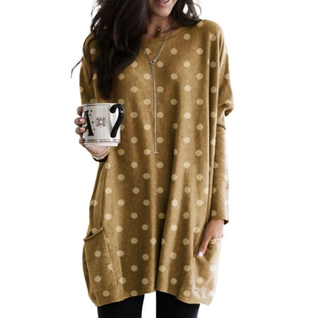 

Womens Casual Basic Tunic Tops Long Sleeve Sleep Shirt Pajamas Lounge Wear Longline Blouse Tee Shirt