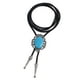 thumbnail image 2 of Collar de Bolo jinwen para hombre Patrón de flores tribales piedras preciosas ovaladas azul, 2 of 8
