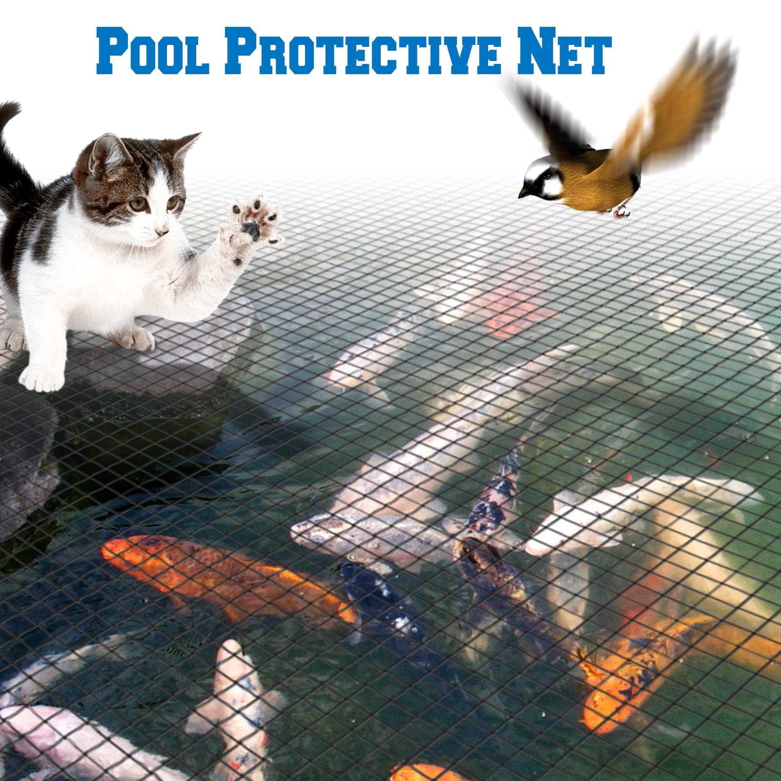 Sunrise 28'x45' Pool Netting Pond Protective Floating Net Mesh Cover, Black