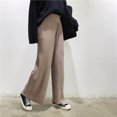 thumbnail image 4 of Pantalones anchos y sueltos de tubo adelgazante de moda de otoño, pantalones anchos plisados, pantalones recortados, pantalones casuales combinados de cintura elástica para mujer, 4 of 5