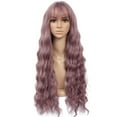 thumbnail image 3 of SUCS Women Girl Long Curly Synthetic Wig Quality Hair Natural Taro Purple Party, 3 of 5