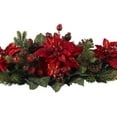 thumbnail image 3 of Nearly Natural Poinsettia & Berry Centerpiece, 3 of 6