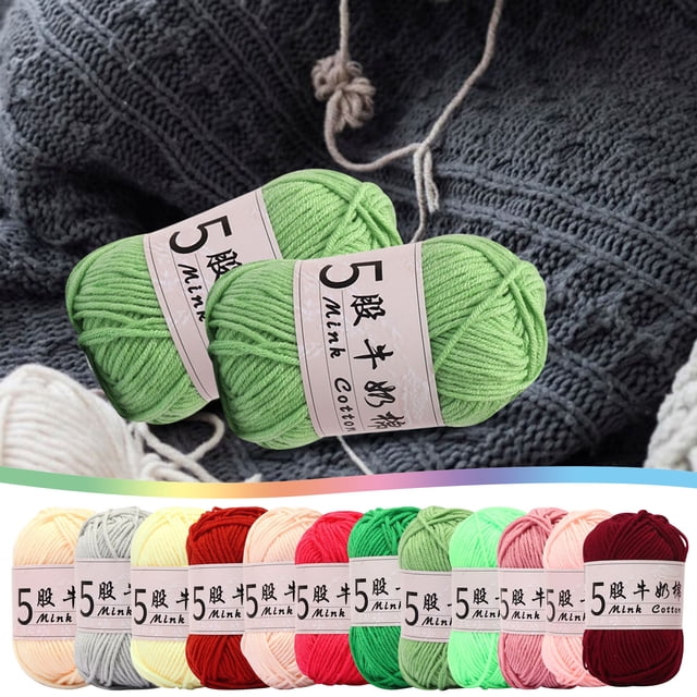 Xihbxyly Hilo de Algodón de Leche, Hilo de Crochet Suave y Resistente, Versátil para Suéteres, Bolsos y Muñecas, Colores Brillantes y Lustrosos, Manualidades Diy, 50 G, 325 M de Largo, Uso En Las 4 E