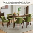 thumbnail image 6 of Dining Chairs Set of 2,Linen Upholstered Dining Chair with Wood Legs,Wingback Kitchen Chairs,Modern Mid Century Fabric Tufted Dining Chair for Living Room, Bedroom, 6 of 9