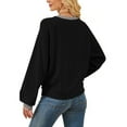 thumbnail image 5 of Giftesty Women's Color Block Collared Button Accent Comfortable Long Sleeve Pullover Athletic Sweatshirt for Daily Wear Casual Outfits, 5 of 8