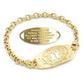 thumbnail image 1 of MedicEngraved Yellow Gold Stainless Steel Custom Medical Alert Bracelet - 5mm Oval Link, 1 of 7