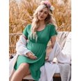 thumbnail image 4 of Ekouaer Nursing Nightgown 3 In 1 Maternity Nightgown Short Sleeve Nursing Gown Breasfeeding Sleepwear Delivery Dress, 4 of 5