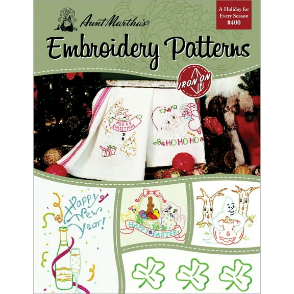 Aunt Martha's Iron-On Transfer Book-A Holiday For Every Season