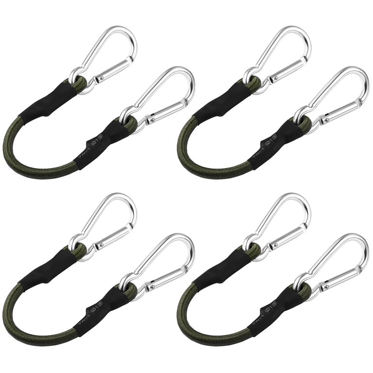 4pcs Bungee Cords With Carabiner Hooks - 30cm Heavy Duty Elastic Straps For Cargo, Camping, RV