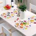 thumbnail image 6 of Colorful Flowers Pattern 15.4in Diameter PVC Plate Mat, Heat-Resistant and Cuttable, Kitchen Decor, 6 of 7