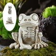 thumbnail image 7 of Summercome Frog Sculpture Frog Skeleton, Halloween Frog Skeleton Creepy Resin Statue, Halloween Novelty Skeleton Farm Animals, Animal Frogs Skull Frog Bone Art Ornaments for Spooky Scene Yard Patio, 7 of 7