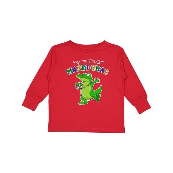 Inktastic My First Mardi Gras-alligator Boys or Girls Long Sleeve Toddler T-Shirt