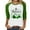 #0128-Green, variant on Women's St. Patrick's Day Round Neck Raglan 3/4 Sleeve Loose Fit Casual T-Shirt