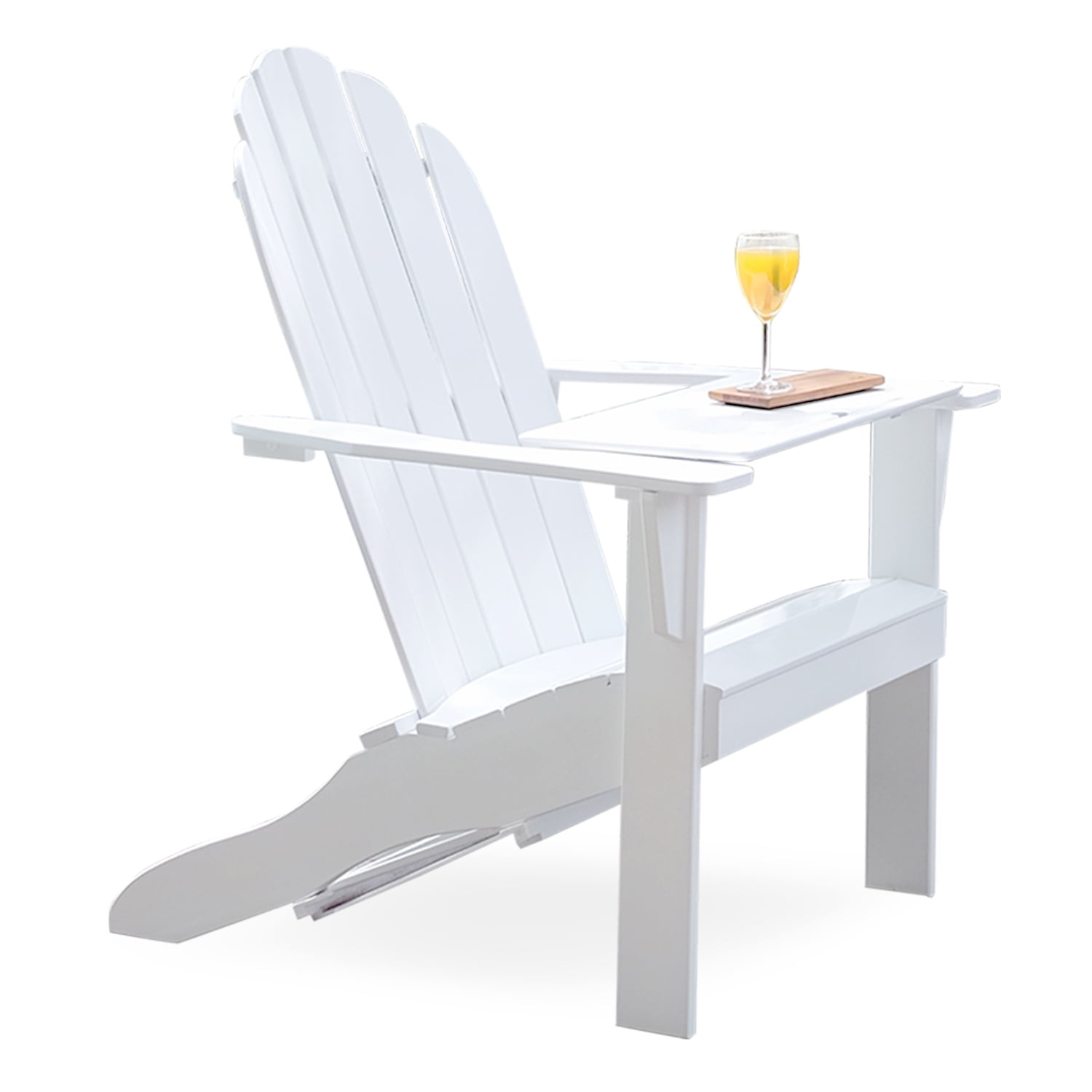 Alston Solid Wood Outdoor Adirondack Chair - Free Tray Table - White