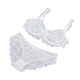 thumbnail image 1 of Women's lace underwear women bra set women underwear set lace bra Women's Lace Bra Panties Ultra Thin Hollow Out Charming Attractive Breathable Underwear Set White 80D, 1 of 8