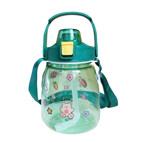 Botella de agua de 1300 ml Botella de deportes de jarra de agua de vientre grande de verano para niñas Tmvgtek excursión de campamento