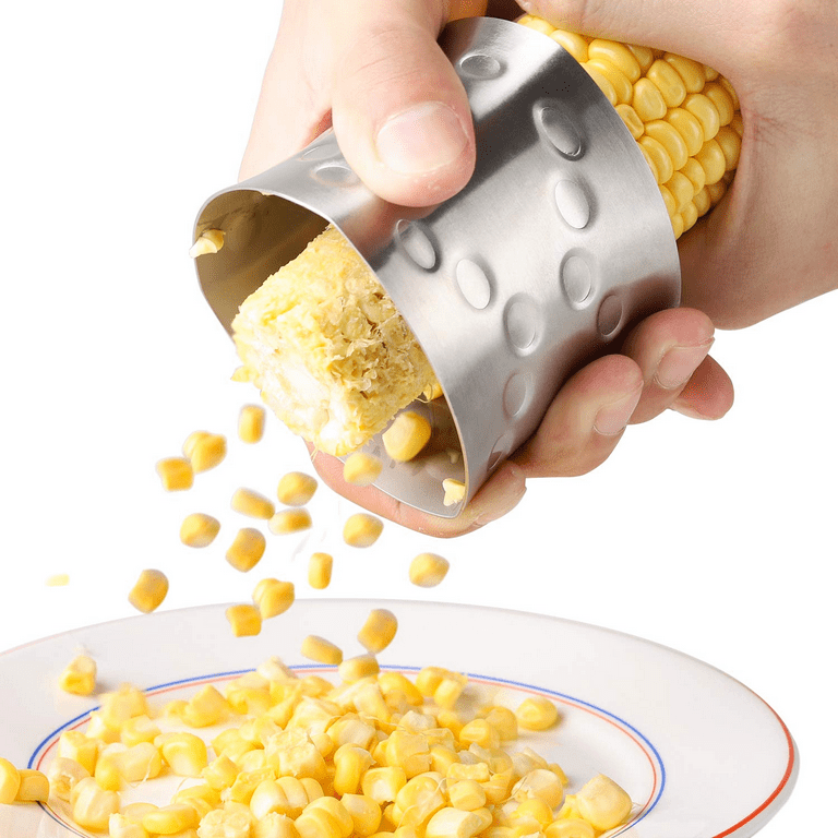 Orchip Corn Stripper Cutter, Non-Slip Grip 304 Stainless Steel COB Corn Peeler Corn Kernel Cutter, Professional Corn Thresher Slicer Corn Stripping Tool for