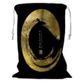 thumbnail image 1 of ABPHQTO Cesta de almacenaje con diseño en negro y dorado Bolsa para la colada con cordón 60x80 cm, 1 of 3