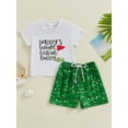 thumbnail image 2 of FEORJGP Toddler Boys Summer Outfits Infant Baby 0-3Y Short Sleeve T-Shirts Golf Letter Print Shirt Crew Neck Tops and Elastic Waist Shorts Newborn Loose Casual 2Pcs Clothes Set, 2 of 9