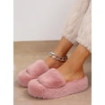 thumbnail image 4 of Women's Fashionable Plush Indoor Solid Color House Slippers, Keep Warm, 4 of 5