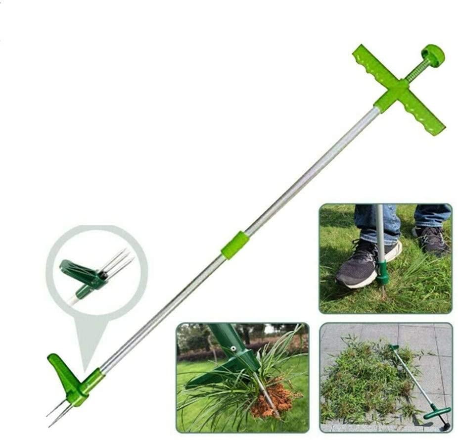Garden Weeder Weed Root Puller Set Tool Remover With Long Telescopic Handle Rod 