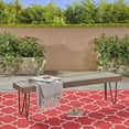 thumbnail image 2 of Christopher Knight Home Jane Outdoor Acacia Wood and Iron Industrial Bench by  teak + black metal, 2 of 5