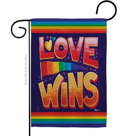 Americana Home & Garden G141312-BO 13 x 18.5 in. Love Wins Garden Flag