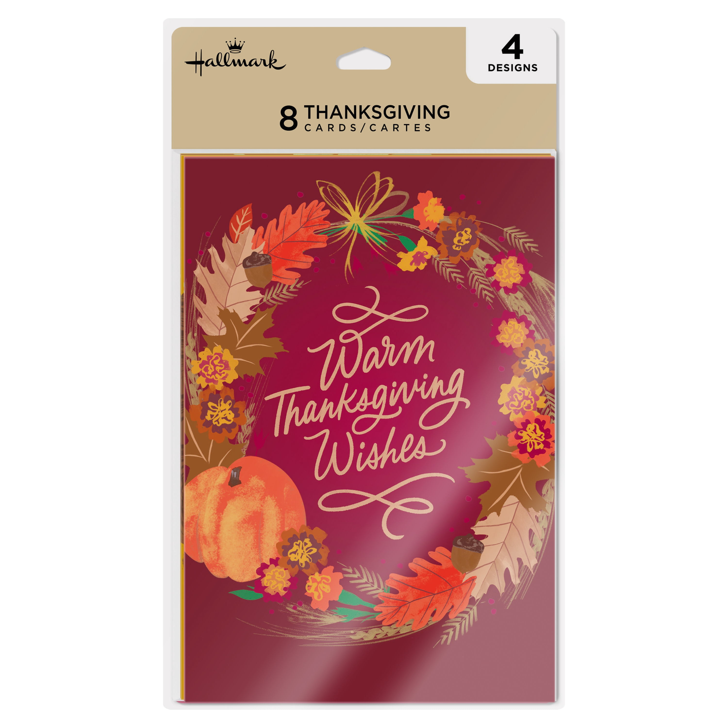 Hallmark Assorted Thanksgiving Cards (Warm Wishes and Traditions), 8 Count