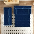 thumbnail image 3 of 66" Queen Pull Out Sofa Bed, 3-in-1 Convertible Sleeper Sofa with Side Storage, Multi-Functional Velvet Loveseat Bed for Living Room, Blue, 3 of 7