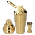 thumbnail image 3 of Ensemble de Cocktail à la Mode 750ml Barware Kit d'Outils en Acier Inoxydable avec Tamis Mesure Tasse Shaker pour Barman BarGolden Ensemble, 3 of 4