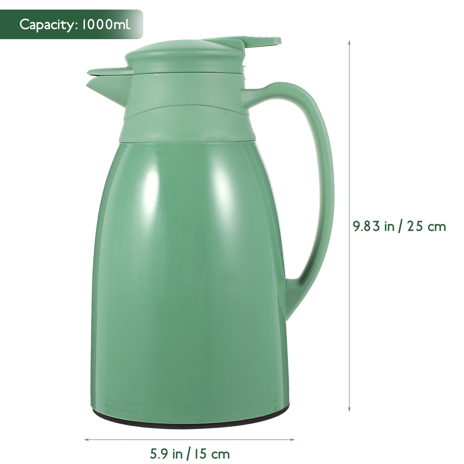 Soimiss Insulated Water Bottle Green Glass Inner PP Outer for Home Use