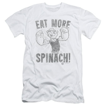 Popeye The Sailor Man Cartoon Character Eat More Spinach Adult Slim T-Shirt