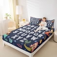 thumbnail image 4 of Homewish English Letters Aplhabet Full Size Sheets,Kids Learning Bed Sheets,Cute Mermaid Princess Sheet Sets For Girls Kids,Breathable Home Decor,4 Pieces, 4 of 7