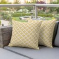 thumbnail image 5 of Pack of 2 Outdoor Pillow Covers 20x20 Inch Waterproof Yellow Moroccon Throw Pillow Covers,Decorative Couch Pillow Shams Protectors Farmhouse Minimalist Ethnic Geometric Patio Cushion Pillowcases, 5 of 8