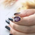 thumbnail image 4 of Color Changing Alexandrite Engagement Ring Delicate Crystal Gold Ring Stackable 925 Silver Jewelry Birthstone Promise Ring Birthday Gift, 4 of 6