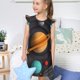 thumbnail image 4 of Fotbe Solar System Paper Art Vestido de Dormir para Niñas de 3 a 10 Años, Mangas Cortas, Estilo Princesa, Pijama Camisón con Mangas Voladas-XX-Large, 4 of 6