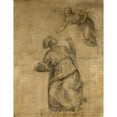 thumbnail image 2 of Michelangelo 19x24 Black Ornate Framed Double Matted Museum Art Print Titled: Annunciation to the Virgin (1547-1550), 2 of 5