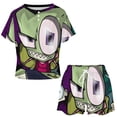 thumbnail image 2 of Cartoon Invader Zim Summer Home Suit For Womens Short-Sleeved Pajama Set 2pcs Loungewear Soft Sleepwear T-Shirts Tee Shirt Top And Short Sleeping Pants, 2 of 8