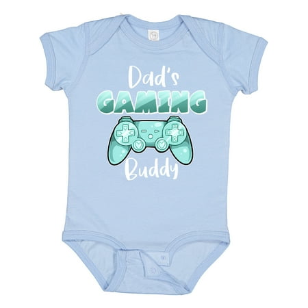

Inktastic Dad s Gaming Buddy- Aqua Controller Gift Baby Boy or Baby Girl Bodysuit