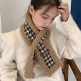thumbnail image 4 of Women Winter Scarf Fashion Soft Plush Houndstooth Warm Scarf Windproof Scarf, 4 of 10