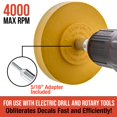 thumbnail image 3 of TCP Global Rubber Eraser Wheel with Drill Adapter (Pack of 12) Decal Remover Wheel - Sticker Remover Tool - Pinstripe Removal - Emblem Removal Tool - Removes Adhesives on Car, Auto, Boat, RV & Signs, 3 of 6