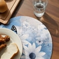 thumbnail image 3 of Blue White Floral Round Placemats Set of 2 for Dinning Tables,Heat-proof Braided Table Mats 15 Inch,Elegant Rustic Butterfly Botanical Washable Place Mat for Kitchen Restaurant Party Table Decor, 3 of 9